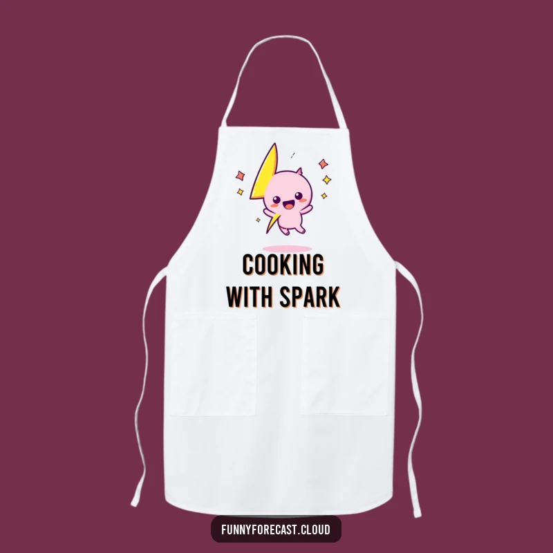 Funny Kawaii Lightning Bolt Apron: Zigs & Zags with Culinary Excitement!