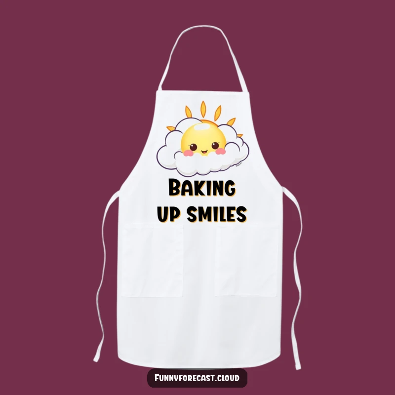 Funny Kawaii Sun Cloud Apron, Cheerful Kitchen Gear