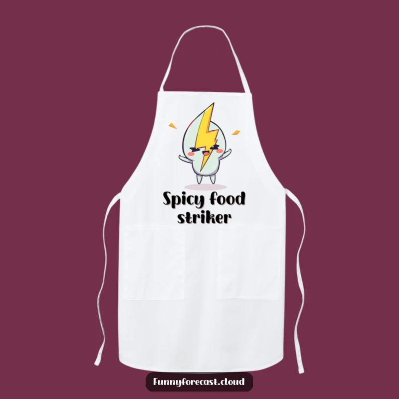 Funny Lightning Bolt Wink Apron: Cook with Electrifying Humor