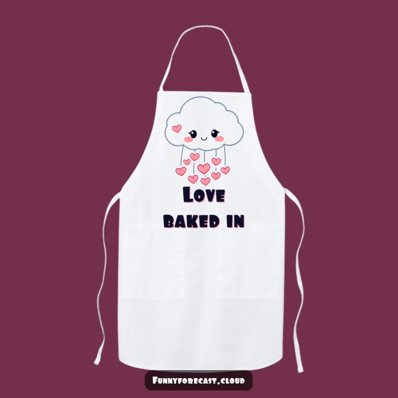 Funny Heart Raincloud Apron: Cook with Love and Happy Showers