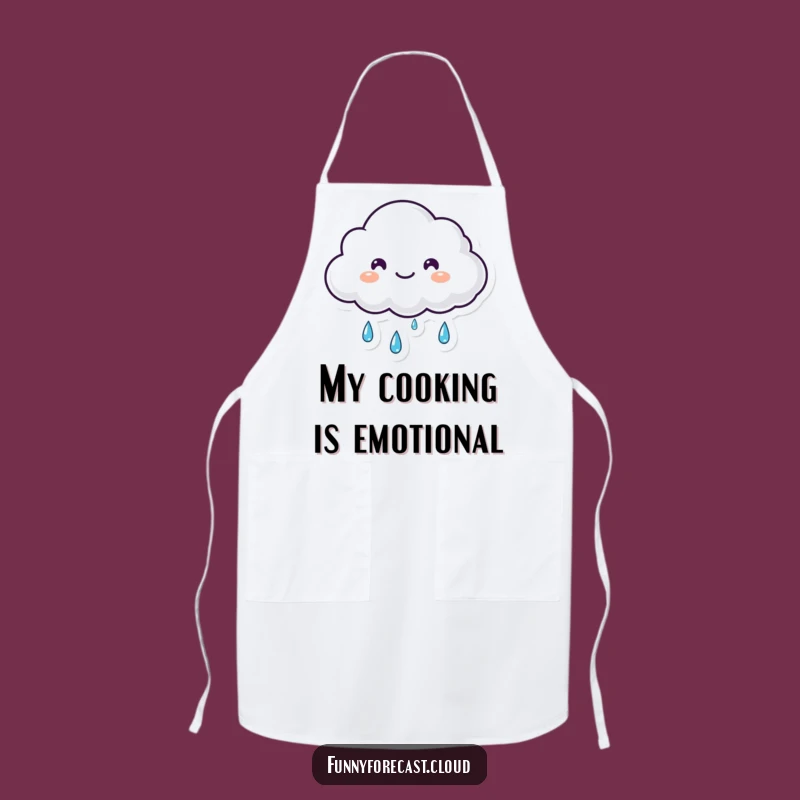 Funny Kawaii Cloud Apron: Happy Tears for a Cheerful Kitchen!