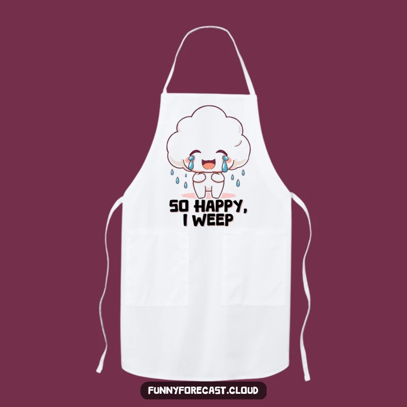 Funny Happy Rain Cloud Apron: Kitchen Cheerleader, Joyful Cooking Funny Gift!