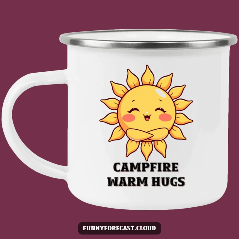 Funny Sun Hug Camping Mug: Enjoy Warm Sips with Cheerful Rays
