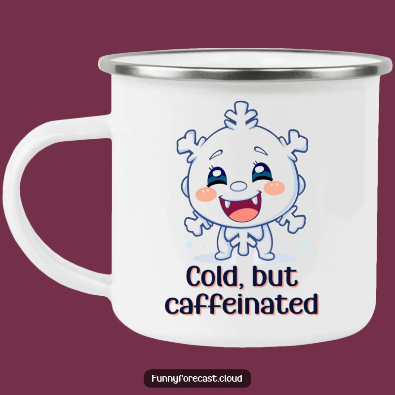 Take your hot beverage on an adventure with this funny camping mug. The shivering snowflake adds a touch of warmth and laughter to your outdoor escapades.