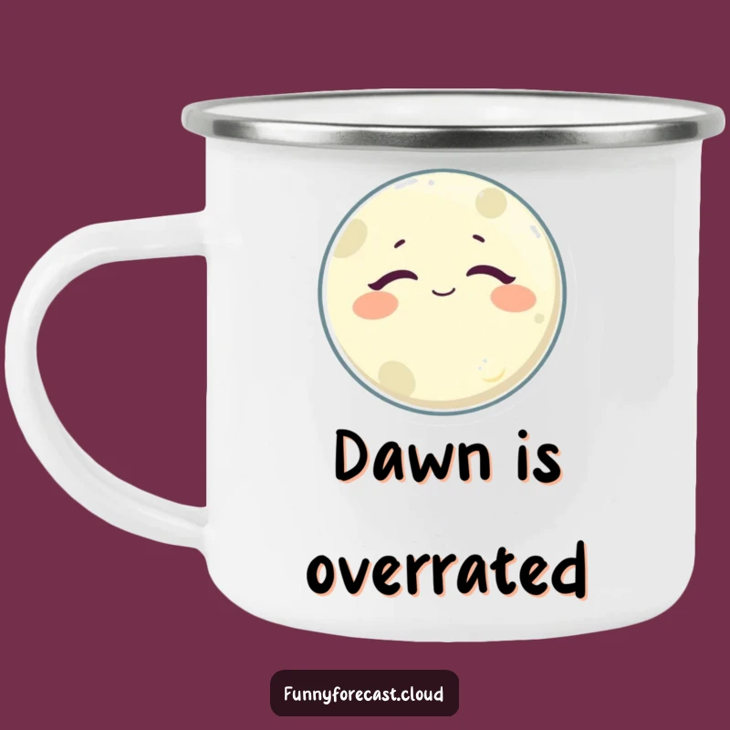 Funny Sleepy Moon Camping Mug: Enjoy Your Adventure with a Satisfied Starry Buddy!