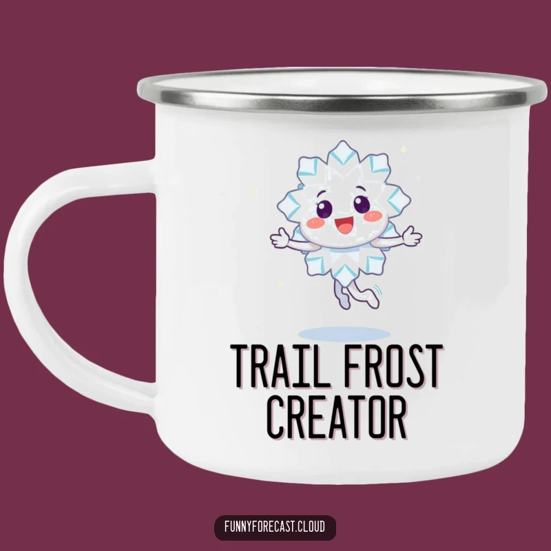 Funny Camping Mug: Snowflake's Twirl for Cozy Outdoor Sips in Winter