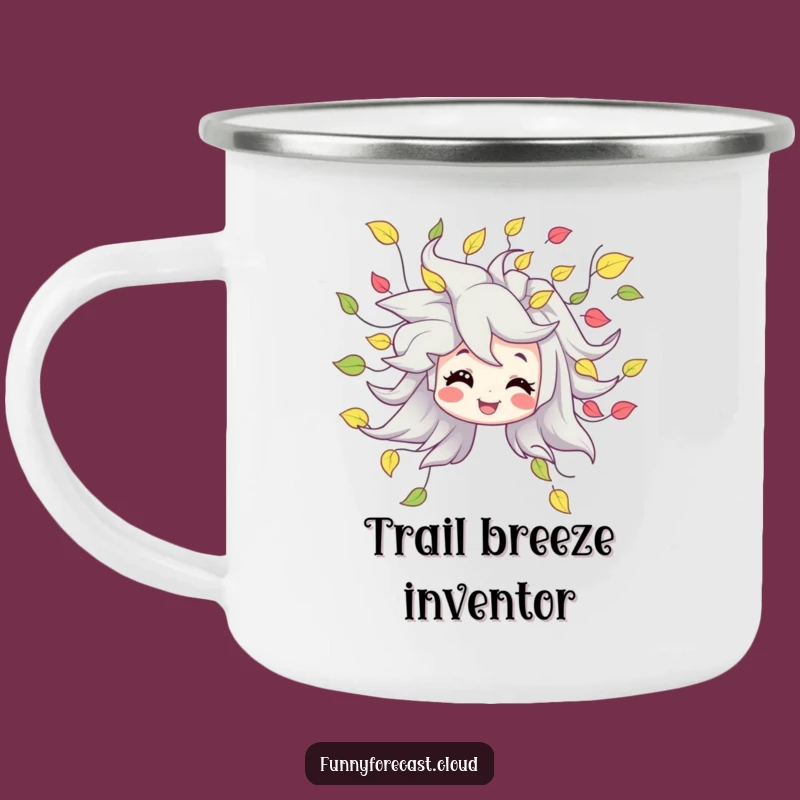 Funny Camping Mug: Wind Character's Leafy Breeze for Outdoor Adventures & Warm Drinks
