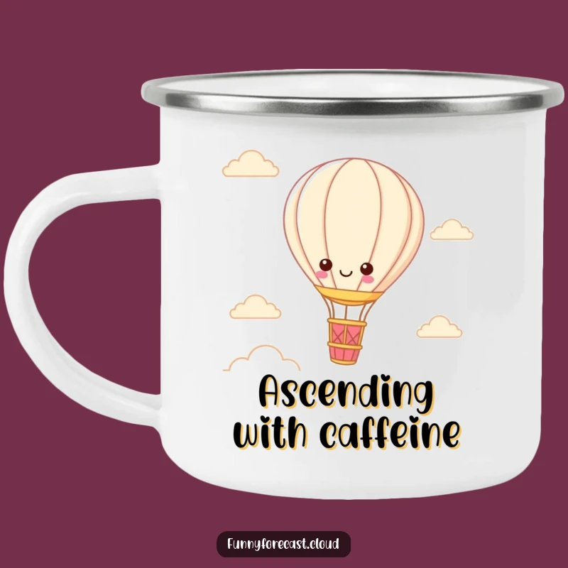 Funny Kawaii Hot Air Balloon Camping Mug: Whimsical Outdoor Character Cup, Perfect Funny Gift
