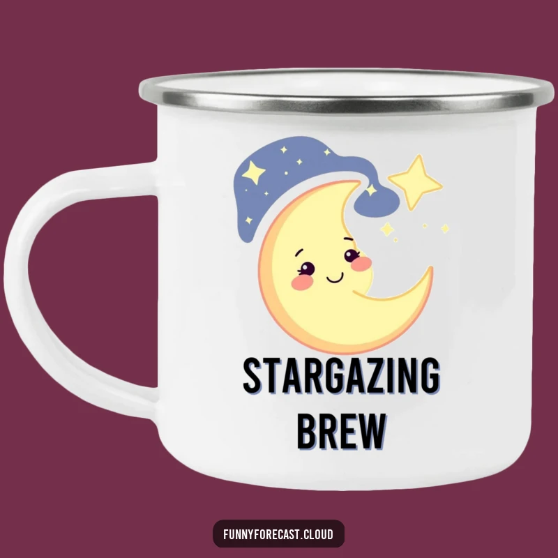 Funny Winking Moon Camping Mug: Celestial Adventures, Perfect Outdoor Gift