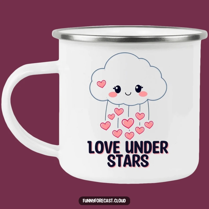 Funny Heart Raincloud Camping Mug: Sip Love on Adventures