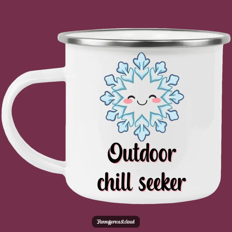 Funny Snowflake Smile Camping Mug - Winter Adventure Ready