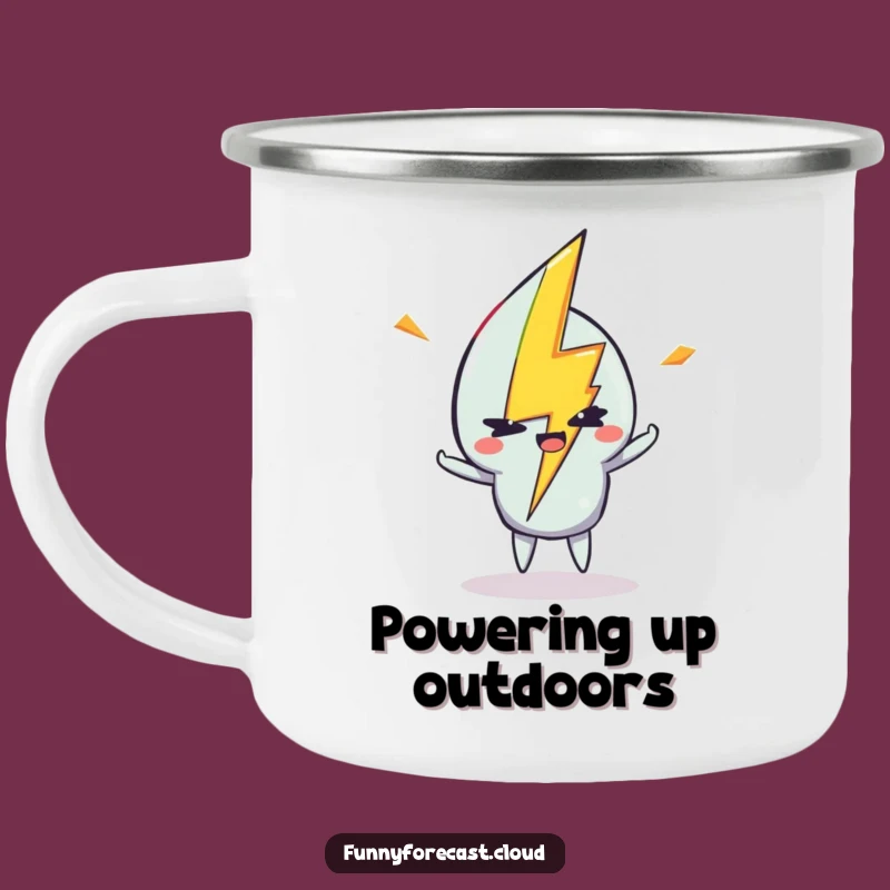 Funny Lightning Bolt Wink Camping Mug: Fuel Your Adventures with Spark