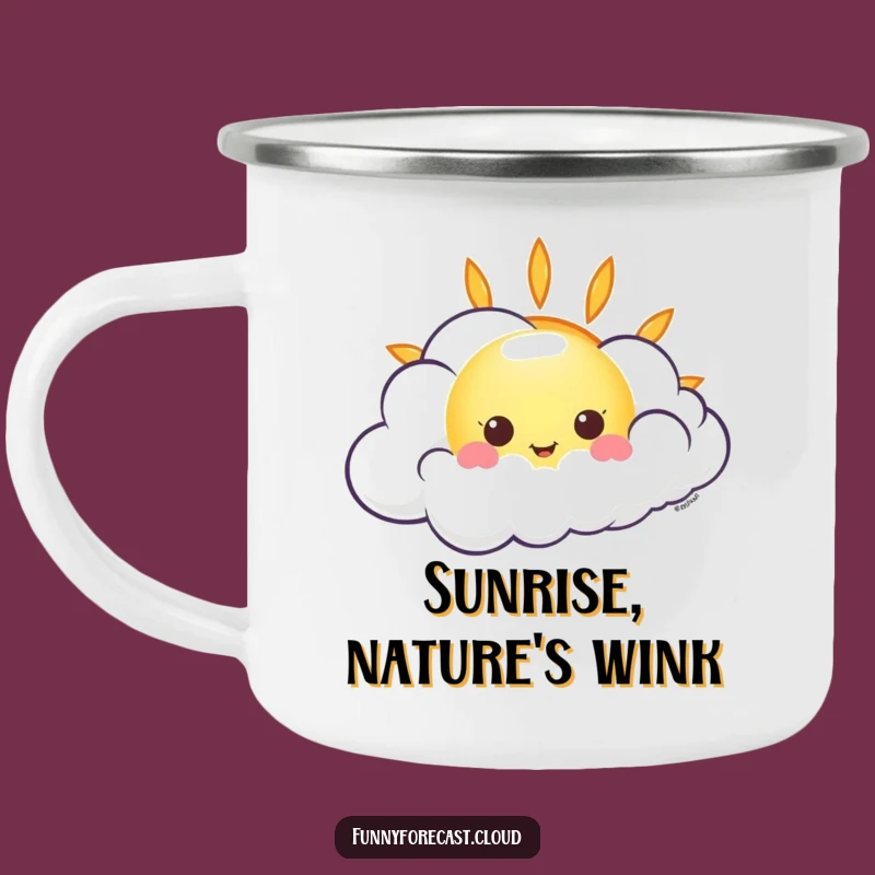 Funny Kawaii Sun Cloud Camping Mug, Adventure Sunshine