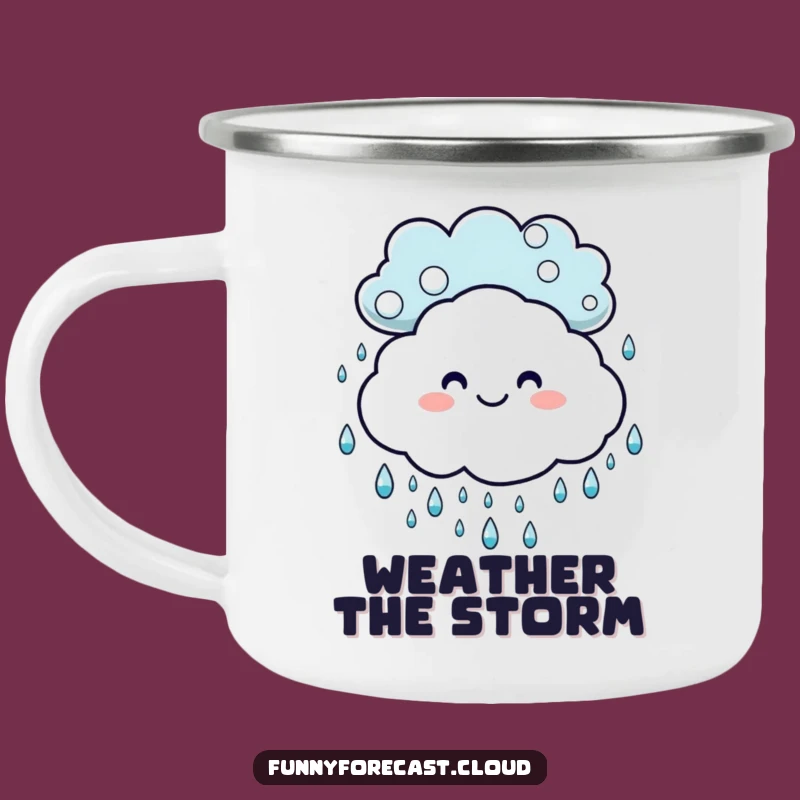 Funny Happy Cloud Camping Mug - Cheerful Outdoor Companion