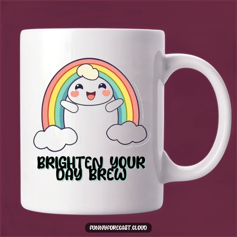 Funny Rainbow Smile Mug - Cheerful Character Gift for Bright Mornings