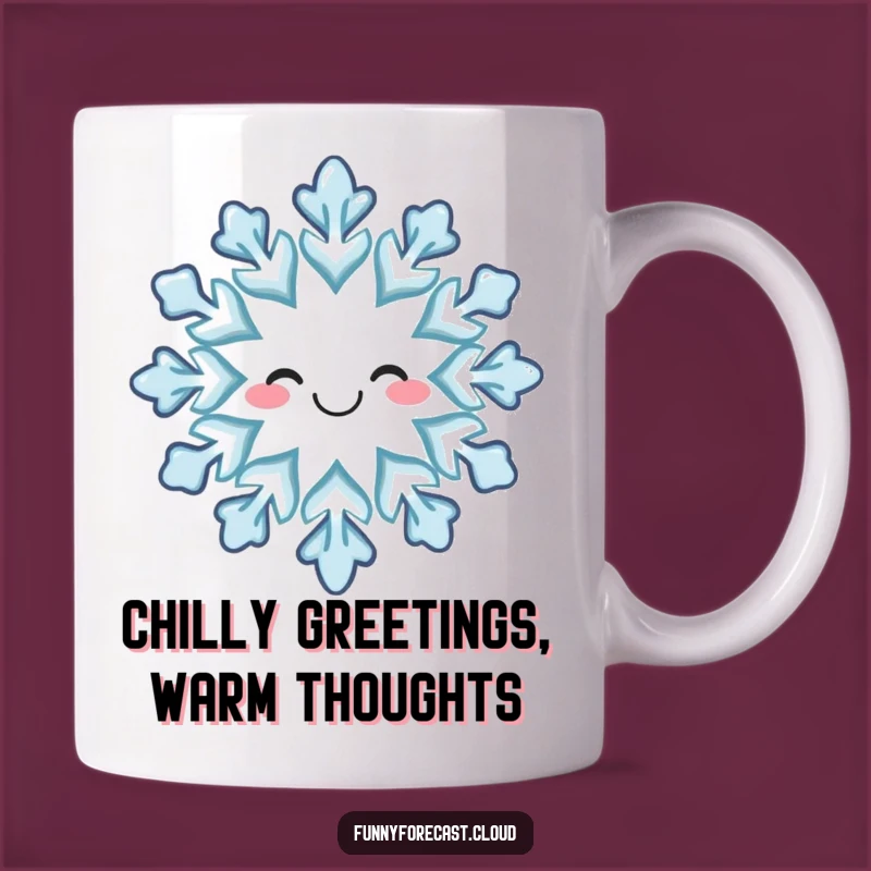 Funny Cheerful Snowflake Mug - Winter Smiles Gift Idea