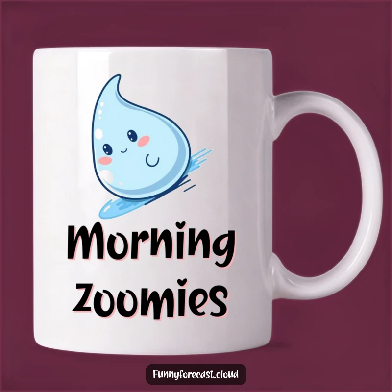 Funny Kawaii Raindrop Mug - Speeding Downhill Fun Coffee Gift