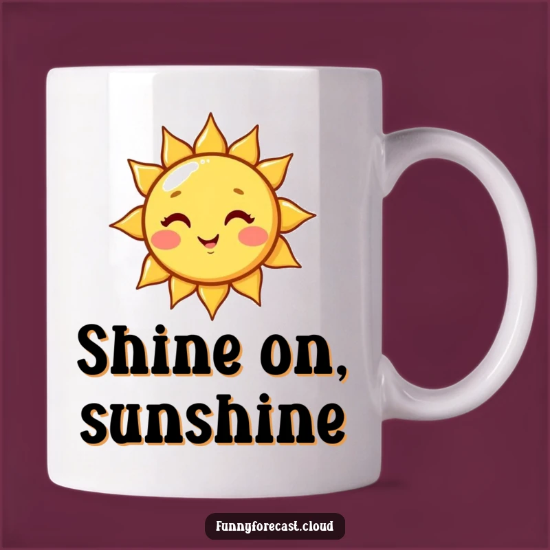Funny Playful Kawaii Sun Wink Mug, Brighten Your Day with Humorous Sunshine