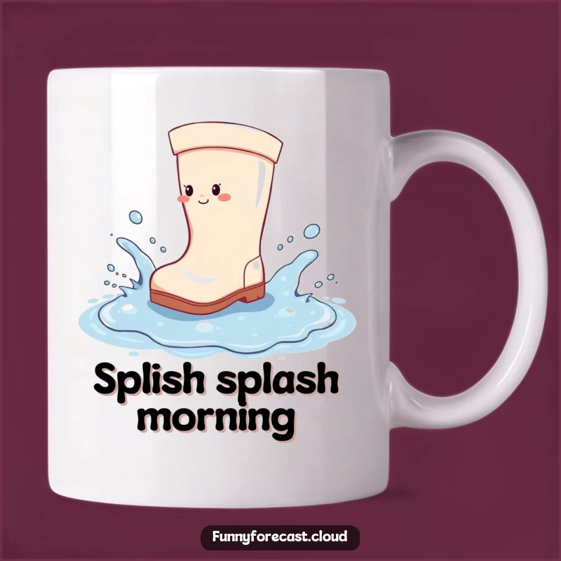 Funny Rain Boot Mug: Happy Splash Fun, Cheerful Humorous Gift for Rainy Days