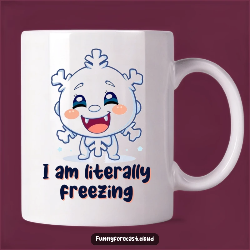 Funny Shivering Snowflake Mug - Hilarious Winter Character Gift Idea