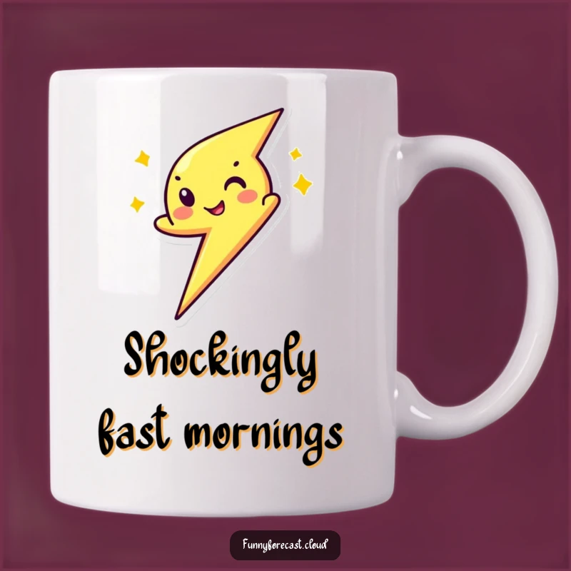 Funny Winking Lightning Bolt Mug - Energetic Character Gift for Speed Lovers