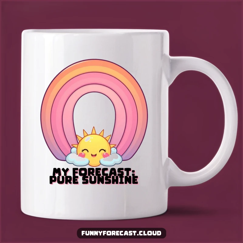Funny Sun & Rainbow Arch Mug: A Cheerful Design for a Perfect Gift