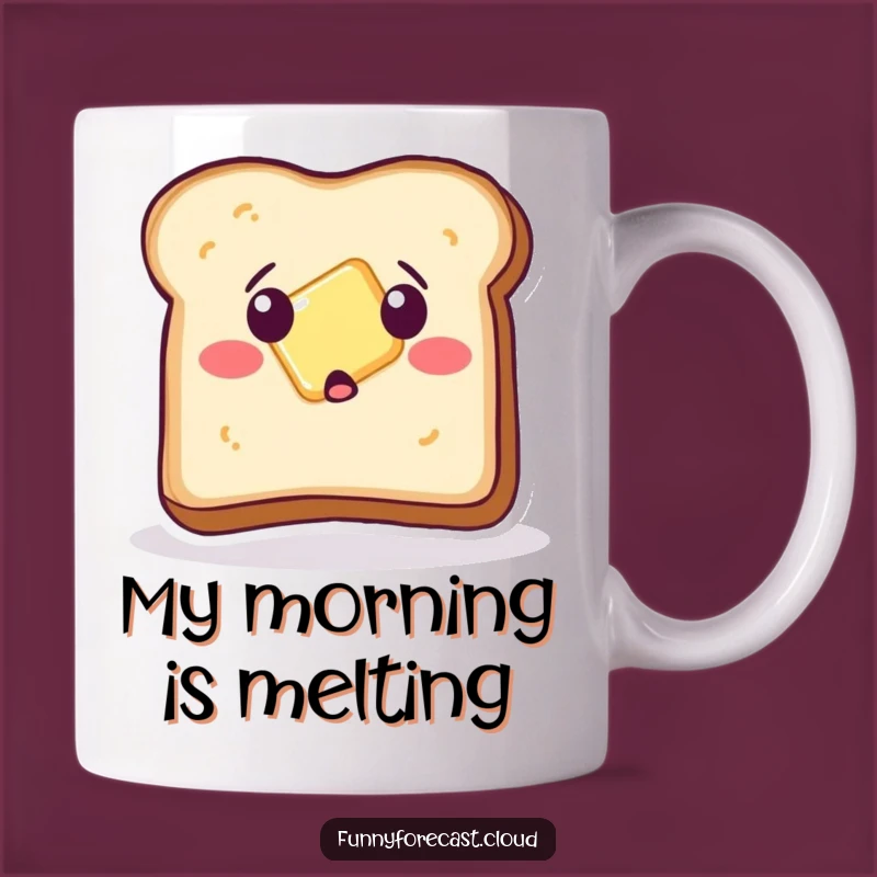 Funny Toast Mug: Surprised Butter Drop, Hilarious Breakfast Gift for Foodies