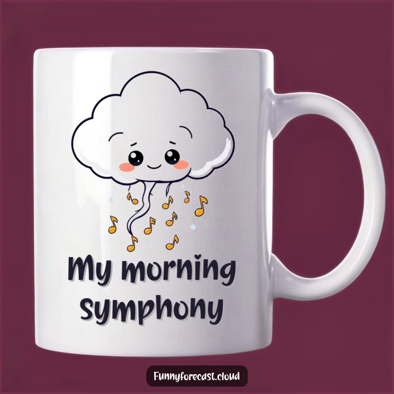 Funny Kawaii Thundercloud Mug: Musical Notes Humor Gift