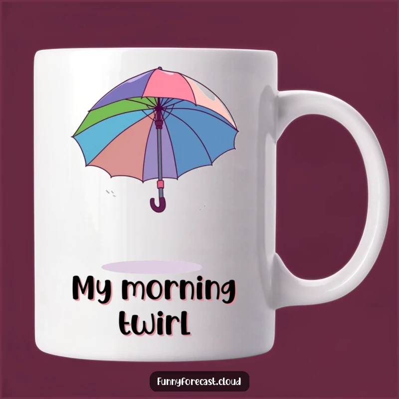 Funny Dancing Umbrella Spinning Out of Control Mug - Perfect Humorous Gift