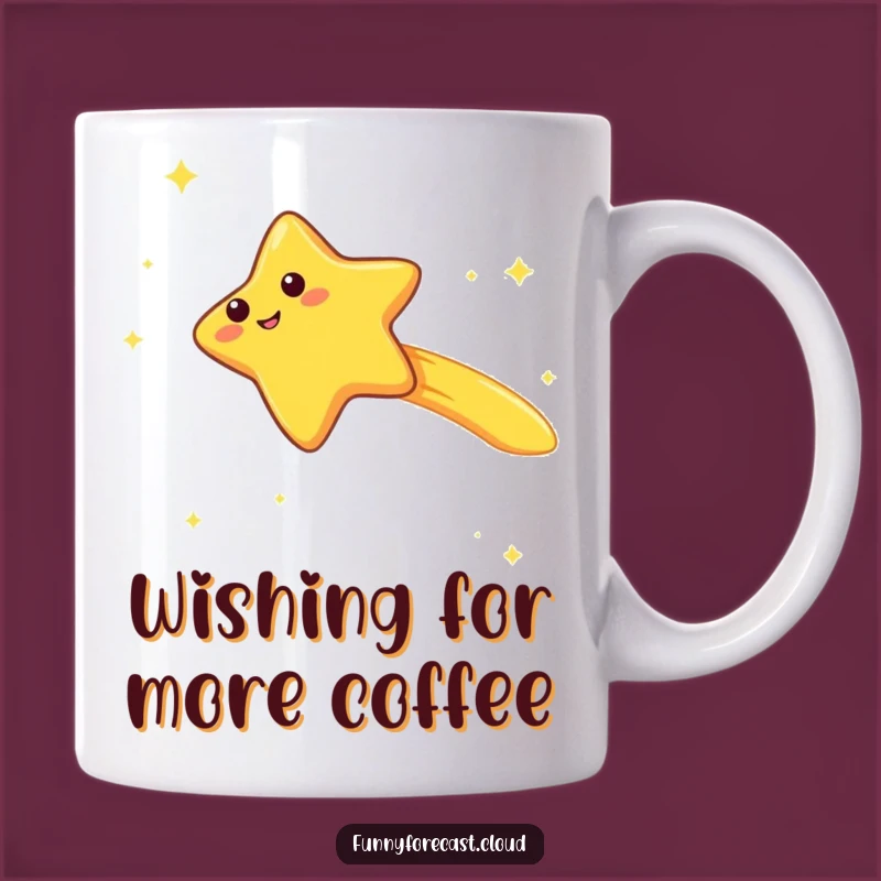 Funny Kawaii Shooting Star Mug: Giggle Wish Humor Gift