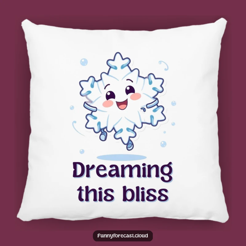 Cozy Funny Snowflake Pillow - Dizzy Character Comfort Gift