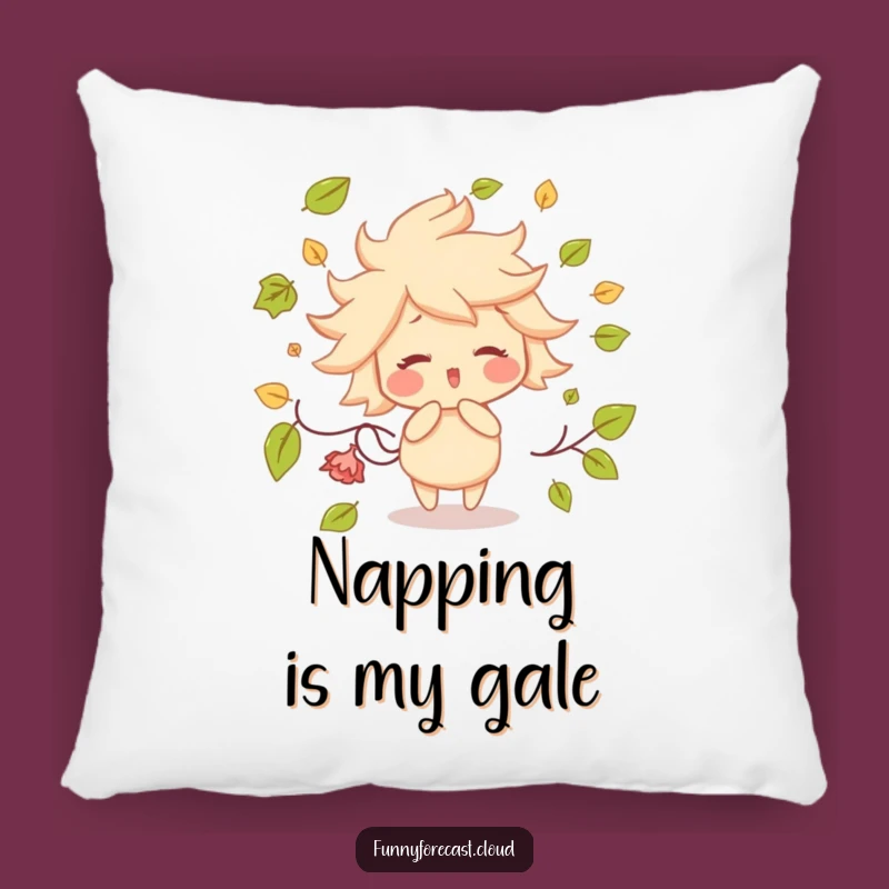 Cozy Funny Wind Character Pillow: Snuggle Up with Playful Leaf Blowing!