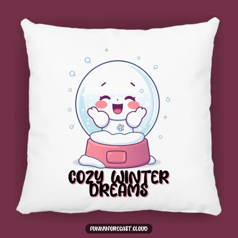 Cozy Funny Snow Globe Shaker Pillow: Snuggle Up with Frosty Glee!