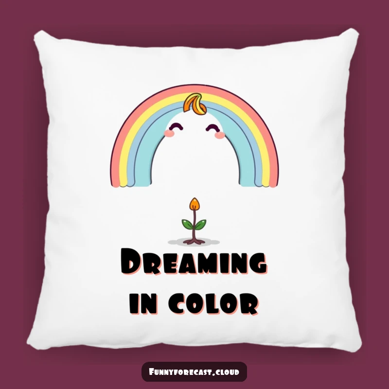Cozy Funny Rainbow Character Pillow: Snuggle Up with Whimsical Cheer!
