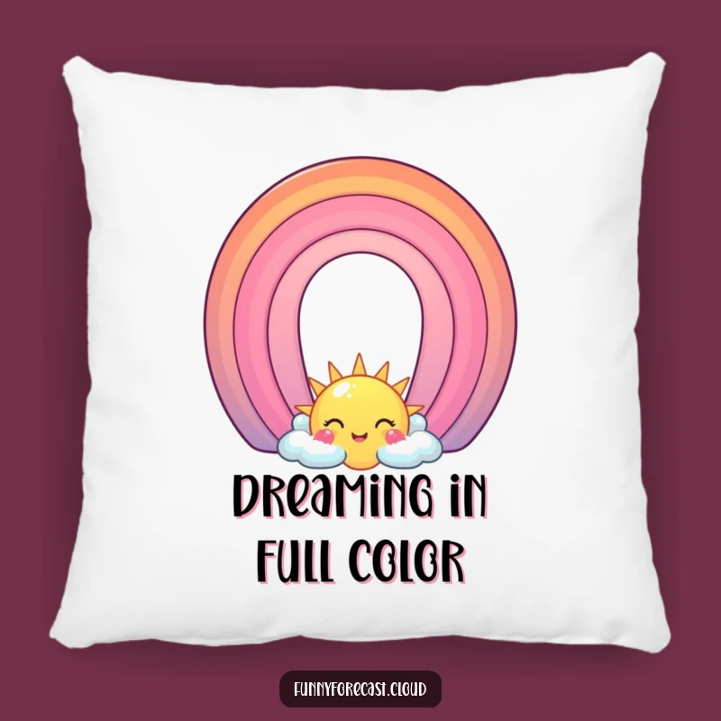 Funny Sun & Rainbow Arch Pillow: Snuggle Up with this Cheerful and Comfy Cushion