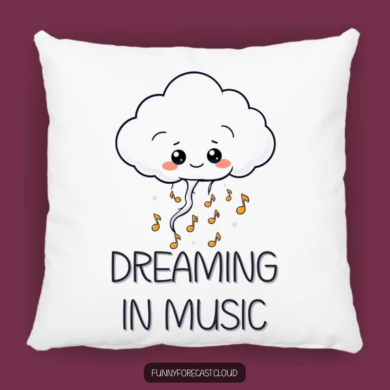 Funny Kawaii Thundercloud Pillow: Musical Notes Comfort Humor