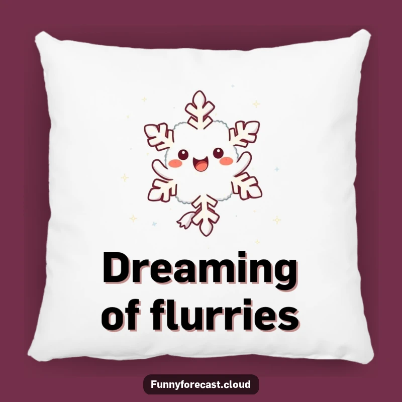 Funny Kawaii Snowflake Pillow - Cozy Winter Twirl Gift
