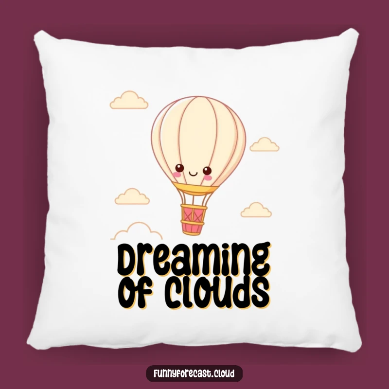 Funny Kawaii Hot Air Balloon Pillow: Cozy Floating Character Cushion, Perfect Funny Gift