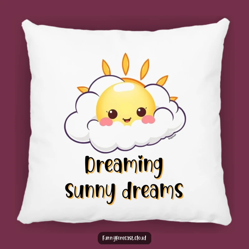Funny Kawaii Sun Cloud Pillow, Soft & Cheerful Decor