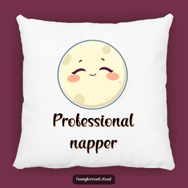 Funny Sleepy Moon Pillow: Ultimate Comfort with a Satisfied Celestial Friend!