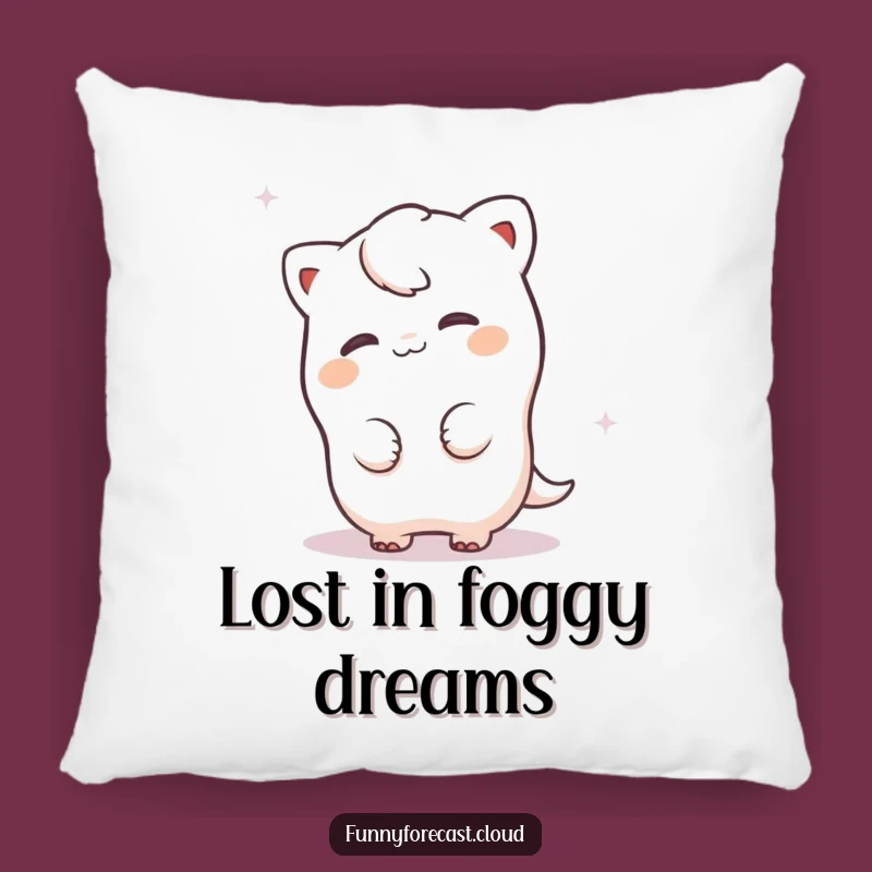 Funny Fog Peeking Pillow: Cozy Mystery, Ethereal Gift