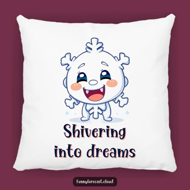 Funny Shivering Snowflake Pillow - Cozy Comfort with Winter Laughs