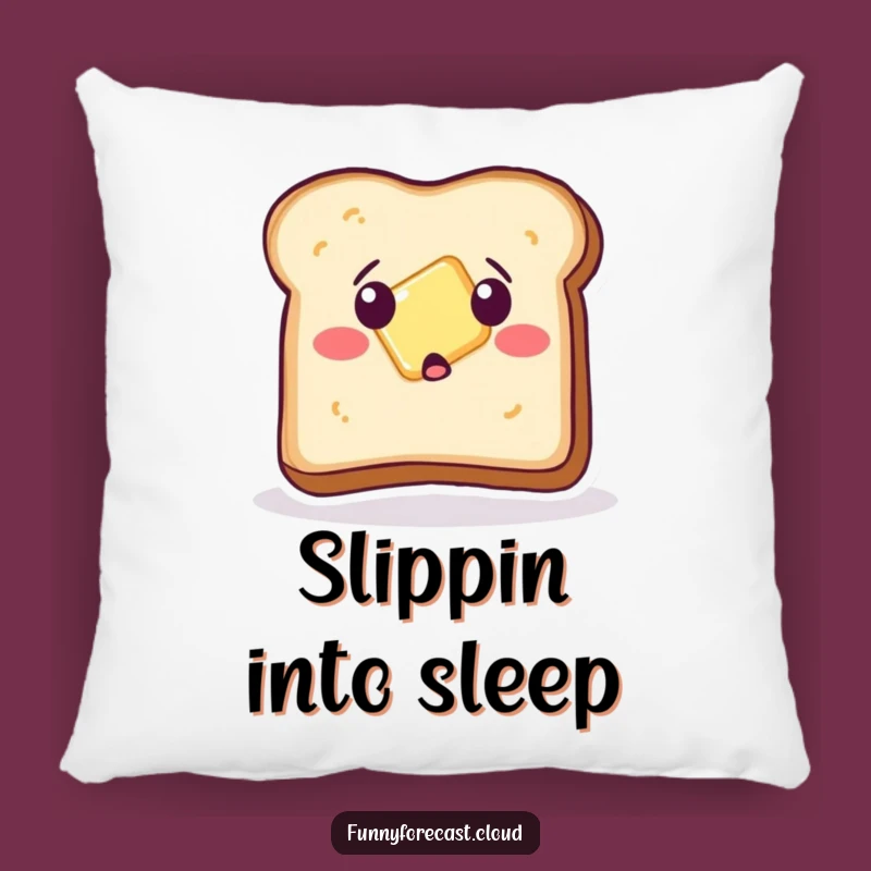 Add a touch of silly comfort to your home with this funny toast pillow. Perfect for lounging.