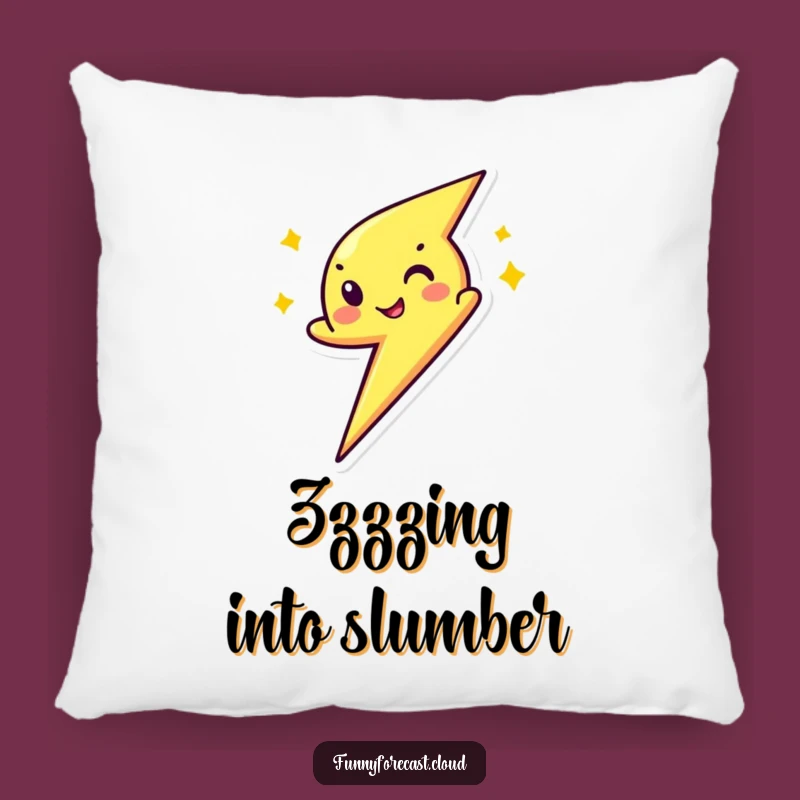 Funny Winking Lightning Bolt Pillow - Cozy Comfort with Electric Humor