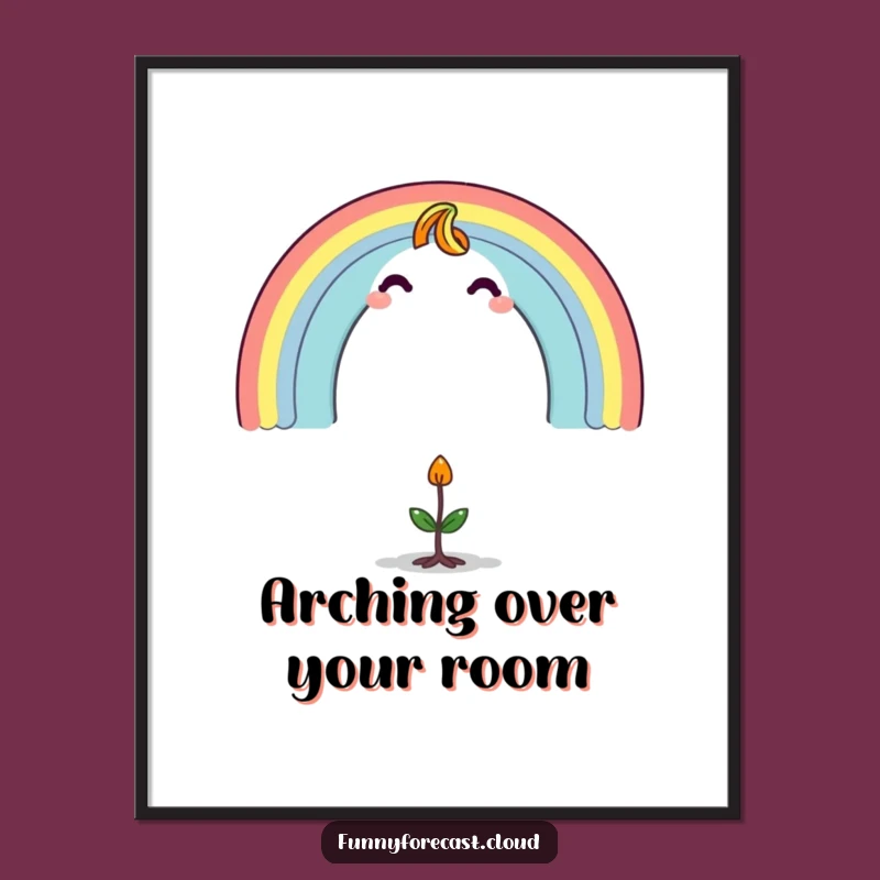Funny Rainbow Character Digital Art: Whimsical Sprout Print, Instant Download!