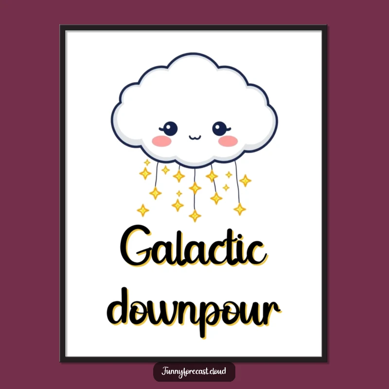 Celestial Shower Digital Art: Funny Star Cloud Print