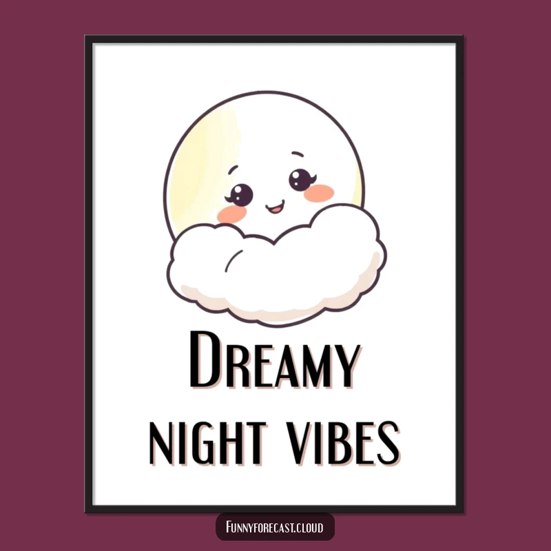 Funny Moon Smiling Digital Art: Instant Dreamy Decor, Adorable Gift