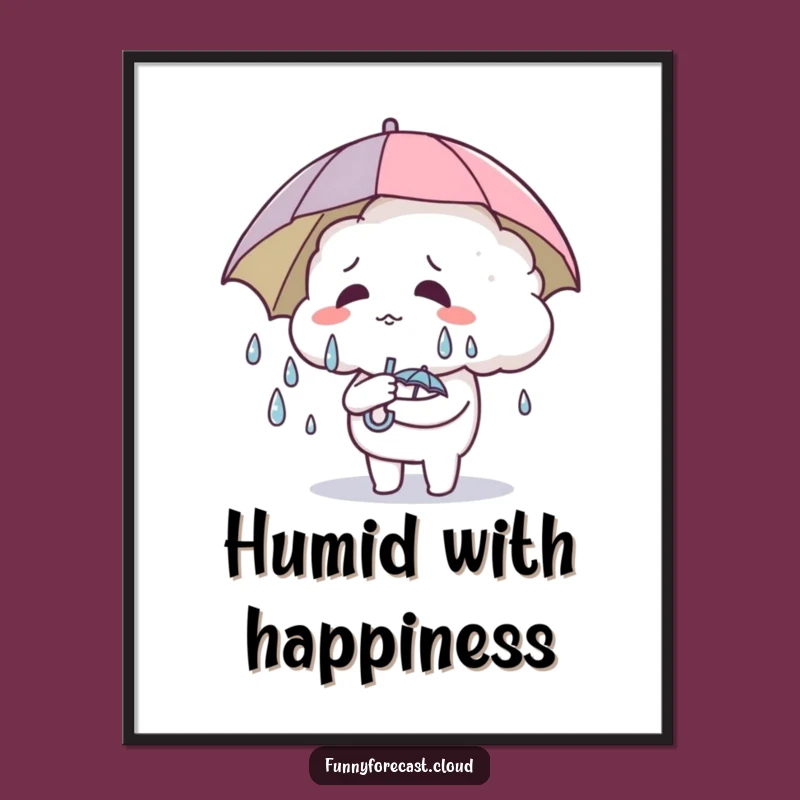 Funny Cloud Umbrella Digital Art - Instant Hilarious Download & Gift