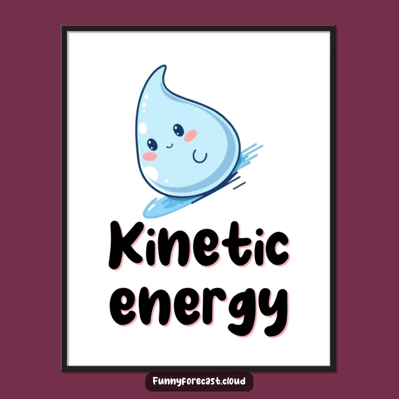 Funny Kawaii Raindrop Art Print - Fast Fun Decor Gift