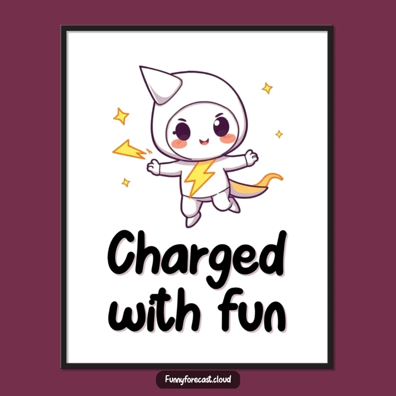 Funny Lightning Bolt Digital Art: Instant Zippy Decor, Hilarious Gift